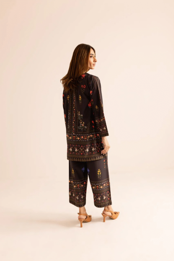Black Floral Printed Two-Piece – Elegant Everyday Charm - Image 2