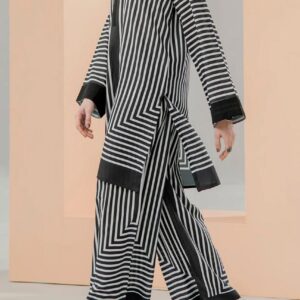 Black & White Geometric Stripe 2-Piece Suit